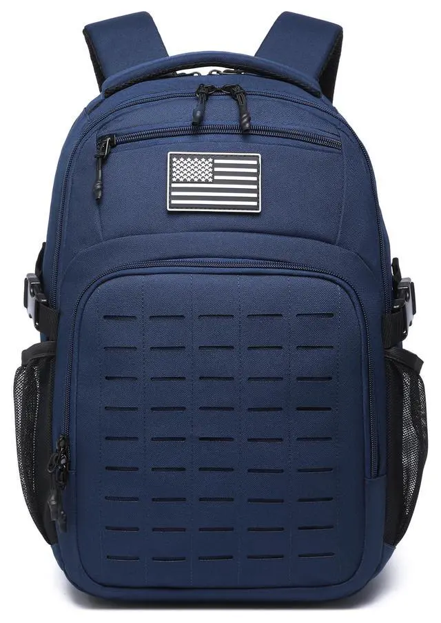 Alt view image 2 of 7 - Military tactical backpack Laser-Cut MOLLE Webbing, backpack for men small tactical assault bag (Blue, 18.5 inch)