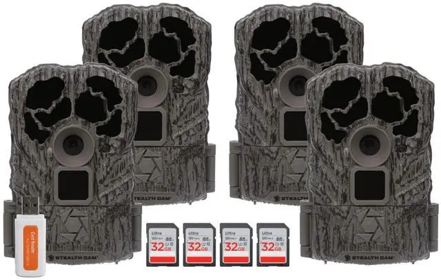 Main image of Browtine 16MP Trail Camera with 32GB SD and Reader (9 Items) | Browtine 16MP Trail Cams, 60 Ft Ir Range, 0.7 Second Trigger, 480p at 30fps, Includes 32GB Sandisk SD and Reader, (4 Pack)