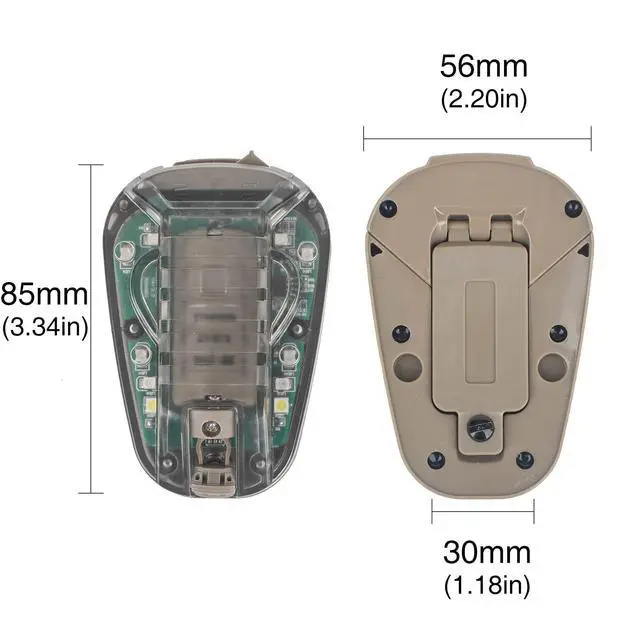 Alt view image 5 of 6 - 4 Modes Tactical Helmet Light with Visible LED+IR Constant/Strobe | Waterproof Ladybird Signal Light Survival Identification Lamp for Outdoor Sports
