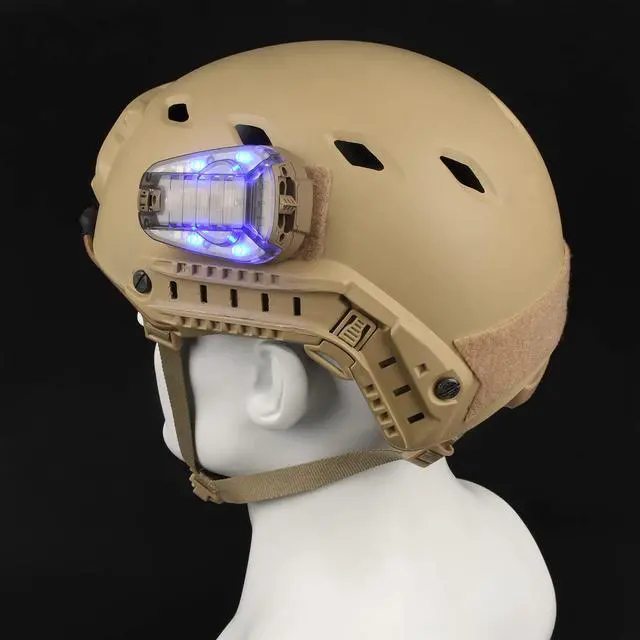Alt view image 3 of 6 - 4 Modes Tactical Helmet Light with Visible LED+IR Constant/Strobe | Waterproof Ladybird Signal Light Survival Identification Lamp for Outdoor Sports