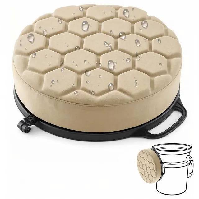 Main image of 5 Gallon Bucket Seat for Yeti Loadout Bucket Only, 3" Thickened Foam Cushion, 360°Swivel Seats with Hang-It Hook, Seat lid for Dove Duck Hunting, Ice Fishing, Baseball, Camping, Gardening