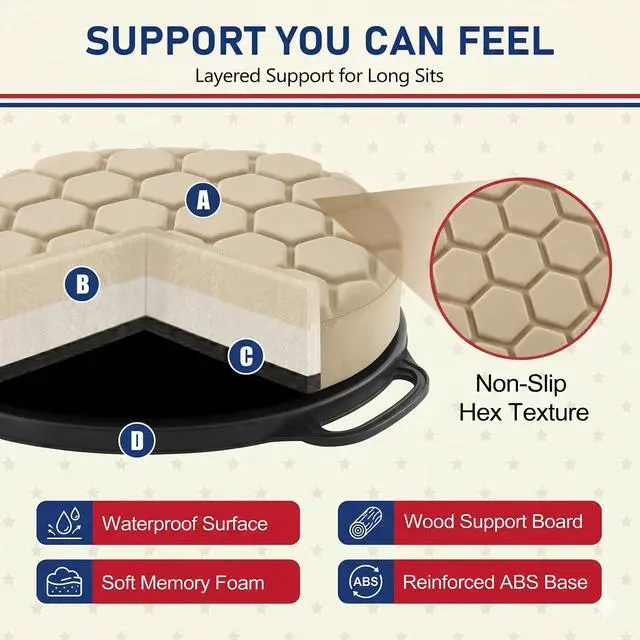 Alt view image 6 of 7 - 5 Gallon Bucket Seat for Yeti Loadout Bucket Only, 3" Thickened Foam Cushion, 360°Swivel Seats with Hang-It Hook, Seat lid for Dove Duck Hunting, Ice Fishing, Baseball, Camping, Gardening