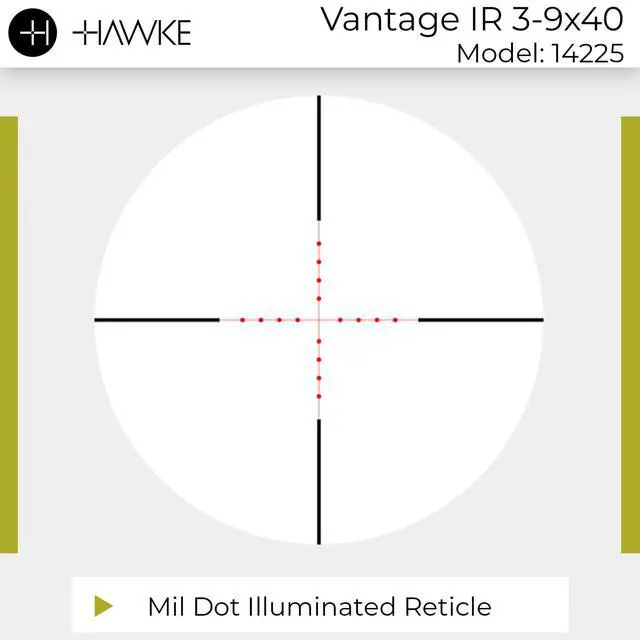 Alt view image 6 of 7 - Vantage IR 3-9x40 Riflescope | Waterproof 1" Tube Hunting Scope w/Illuminated Mil Dot Reticle, Capped Low-Profile Turrets, 11 Layer Fully Multi-Coated Lenses & High Torque Zoom Ring