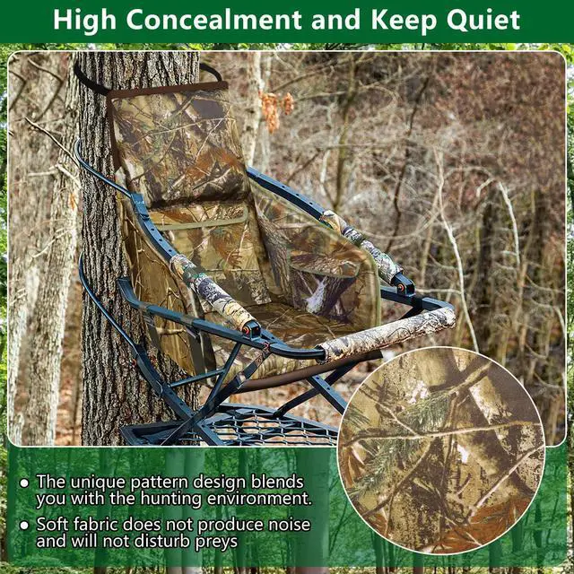 Alt view image 3 of 7 - Tree Stand Seat Replacement, Adjustable Treestand Seats for Hunting, Comfortable Hunting Tree Seat Fits Climber Deer Tree Stands