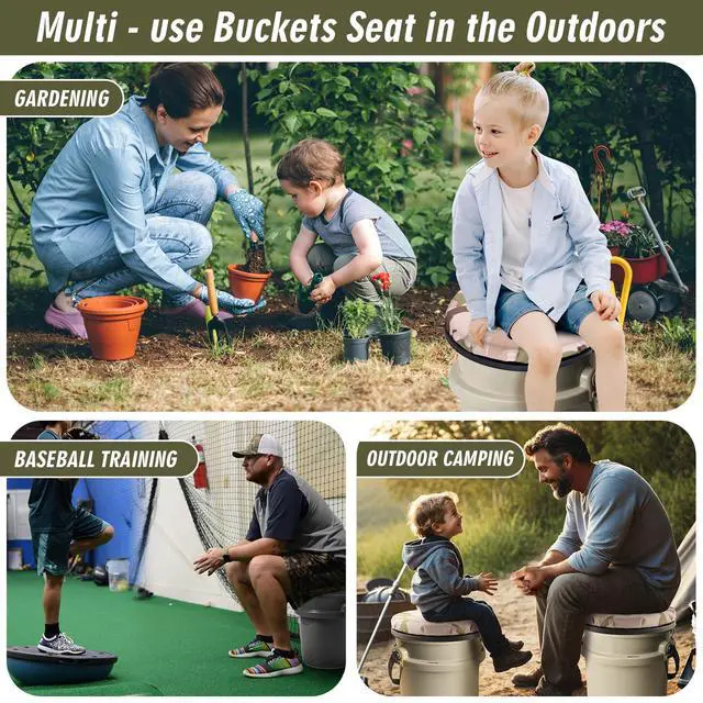 Alt view image 7 of 7 - 5 Gallon Bucket Seat for Yeti Only, 360 Degree Swivel Load Out Bucket Seat, 5 Gal Foam Cushion Seats Lid with Padded Top for Hunting Fishing Camping Baseball