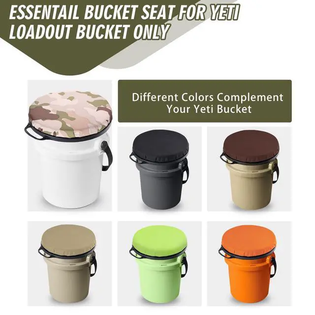 Alt view image 5 of 7 - 5 Gallon Bucket Seat for Yeti Only, 360 Degree Swivel Load Out Bucket Seat, 5 Gal Foam Cushion Seats Lid with Padded Top for Hunting Fishing Camping Baseball