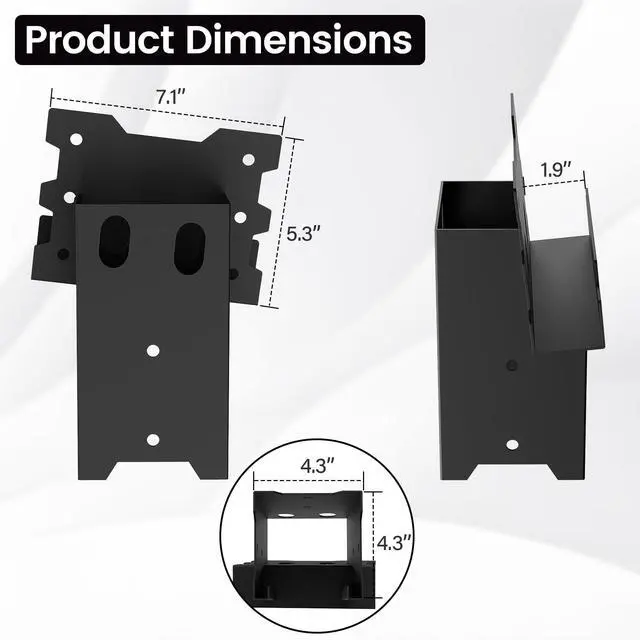 Alt view image 2 of 7 - Deer Stand Brackets 4 x 4, Outdoor Platform Deer Blind Brackets 4 PCS / 8 PCS, 12 / 14 Gauge Steel Elevator Brackets for Hunting Platform, Shooting Shacks, Tree Houses