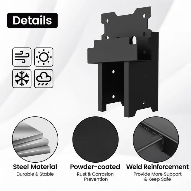 Alt view image 3 of 7 - Deer Stand Brackets 4 x 4, Outdoor Platform Deer Blind Brackets 4 PCS / 8 PCS, 12 / 14 Gauge Steel Elevator Brackets for Hunting Platform, Shooting Shacks, Tree Houses