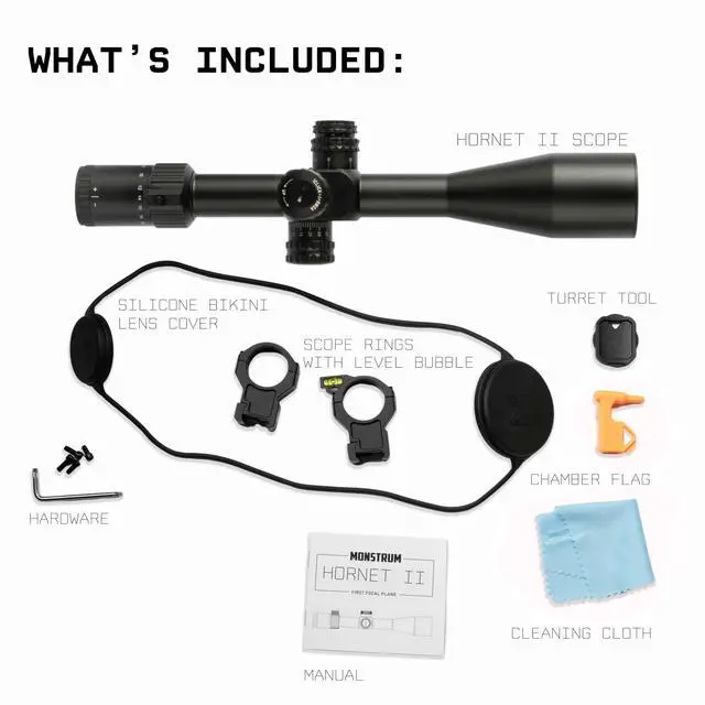 Alt view image 2 of 7 - Hornet II 6-24x50 FFP Rifle Scope | Includes Zero Stop, Scope Level, and Detachable Sunshade