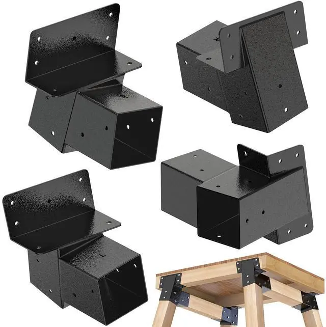 Main image of 4Pack Black/Green Deer Blind Brackets 4x4 Heavy Duty Deer Stand Bracket Compound Angle Brackets for Tree Stand, Raised Platform, Tree House, Swing Set, Deers Station