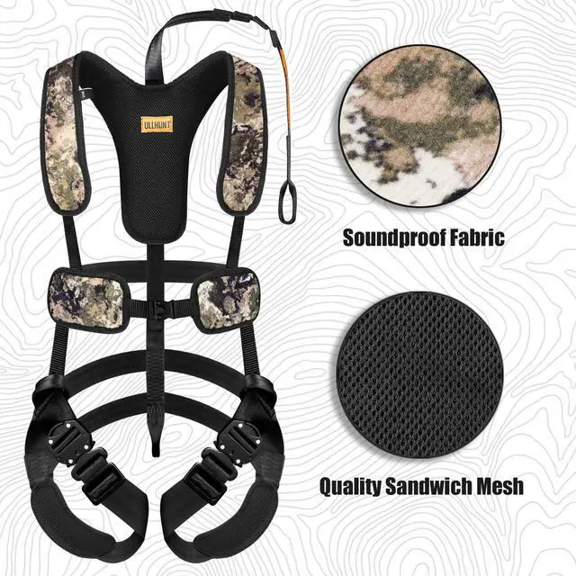 Alt view image 2 of 6 - Tree Stand Harness, Lightweight Hunter Safety Harness for Tree-Stand Hunting, Adjustable Tree Stand Safety Harness