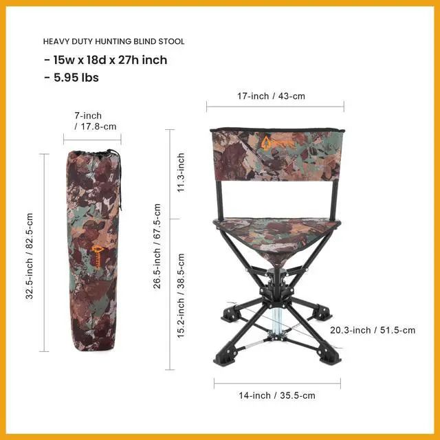 Alt view image 2 of 7 - 360° Degree Swivel Hunting Chair Stool Seat
