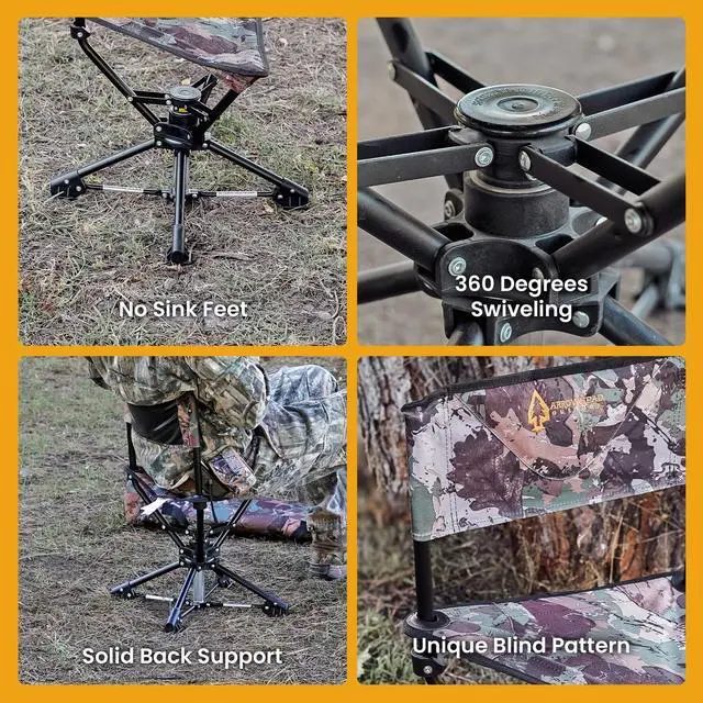 Alt view image 7 of 7 - 360° Degree Swivel Hunting Chair Stool Seat