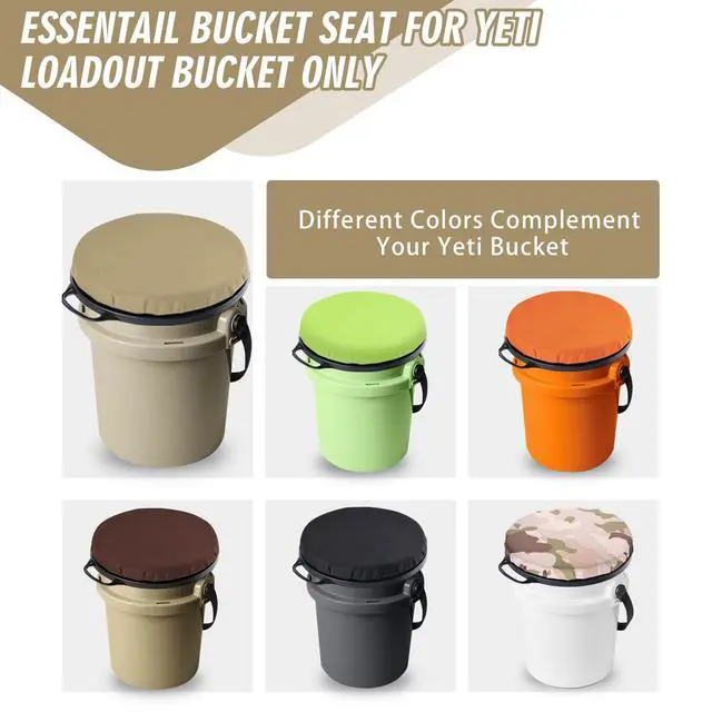 Alt view image 5 of 7 - 5 Gallon Bucket Seat for Yeti Only, 360 Degree Swivel Load Out Bucket Seat, 5 Gal Foam Cushion Bucket Seats Lid with Padded Top for Hunting Fishing Camping Outdoor