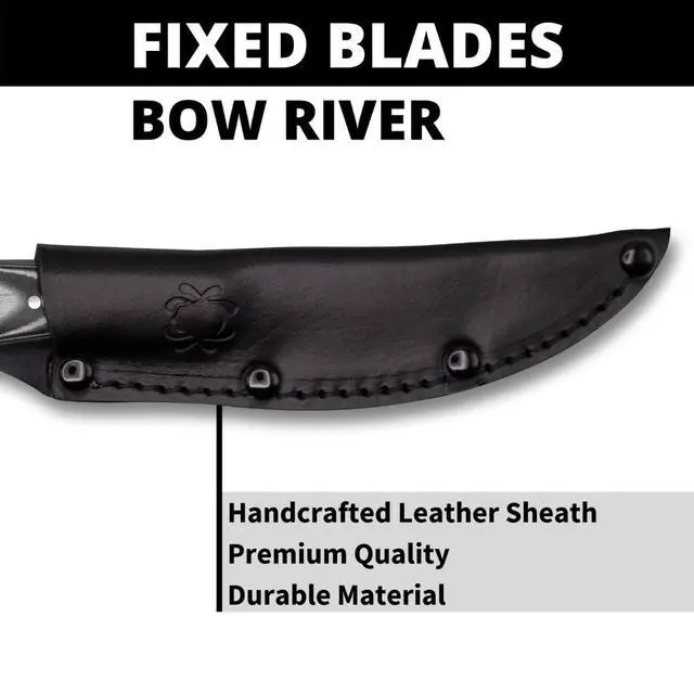 Alt view image 5 of 7 - Bow River Fixed Blade Outdoor Hunting Knife, PlainEdge | 8.14" Overall Length, 4.36" 8Cr13MoV Steel Blade, G-10 Handle, Full-Flat Grind