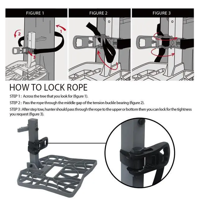Alt view image 3 of 7 - Aluminum Tree Saddle Hunting Platform Tree Saddle Hunting System for Tree Stand Hunting
