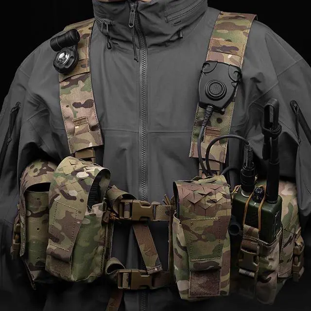 Alt view image 2 of 7 - Chest Rig Quick Rlease Fit for MOLLE Mag Pouch Radio GP Bag