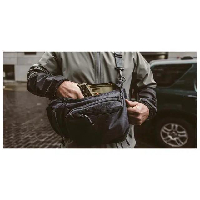 Alt view image 5 of 6 - Upscale Xl CCW Slingbag | Rugged Weather-Resistant, Midsize Concealed Carry, Tactical Range Gear, Midwatch