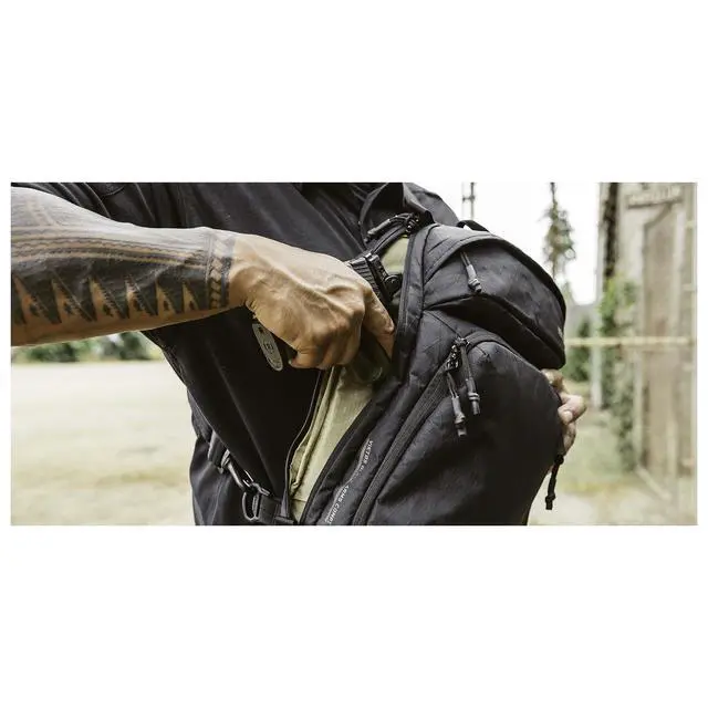 Alt view image 5 of 6 - Upscale Xl CCW Slingbag | Rugged Weather-Resistant, Midsize Concealed Carry, Tactical Range Gear, Nightfjall