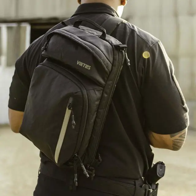 Alt view image 6 of 6 - Upscale Xl CCW Slingbag | Rugged Weather-Resistant, Midsize Concealed Carry, Tactical Range Gear, Nightfjall