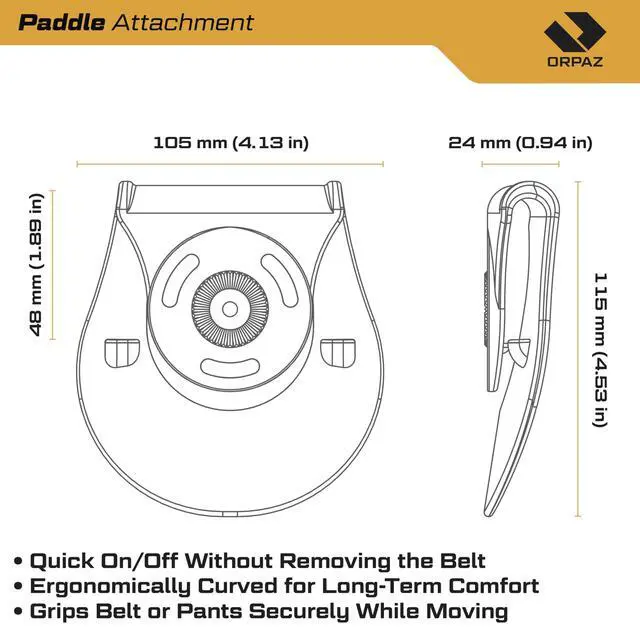 Alt view image 7 of 7 - T40 Springfield XD Light-Bearing Holster, Level 2 & 3 Security OWB Tactical Holster Compatible with Springfield XD, Fits Most Pistol Lights, Optics-Ready, Adjustable