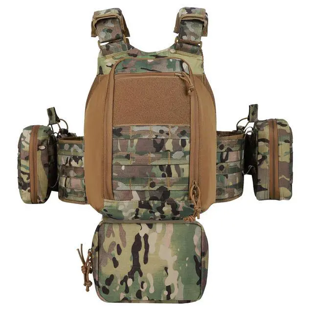 Alt view image 3 of 6 - YAKEDA Outdoor Training Vest With PALS System MultiFunctional MOLLE Quick Release Vest- For Hiking, Camping Training
