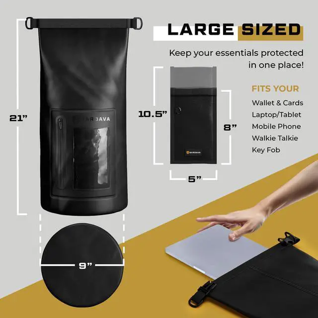 Alt view image 3 of 7 - Faraday Bag, Military Grade Shield Bag, Waterproof EMP Cage, Dry Bag for Laptops & Phones, Large Faraday Bags