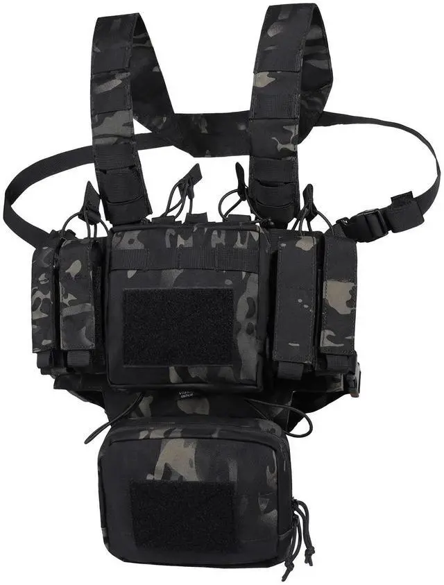Main image of Tactical Chest Rig, Adjustable&Detachable Molle Chest Rigs with Mag Pouch
