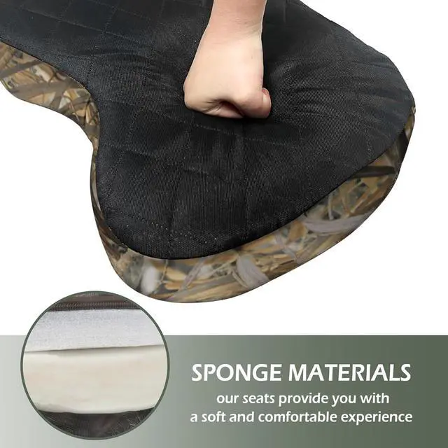 Alt view image 6 of 6 - Portable Hunting Seat Cushion, 11.4 x 15.7 x 2.8in Thickening Lightweight Outdoor Cushion, Waterproof Sponge Dirty Proof Pad for Hunting, Camping, Stadium, Outdoor Sports, Fishing