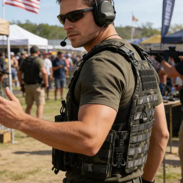 Alt view image 6 of 7 - YAKEDA Quick Release Tactical Outdoor Vest for Adult