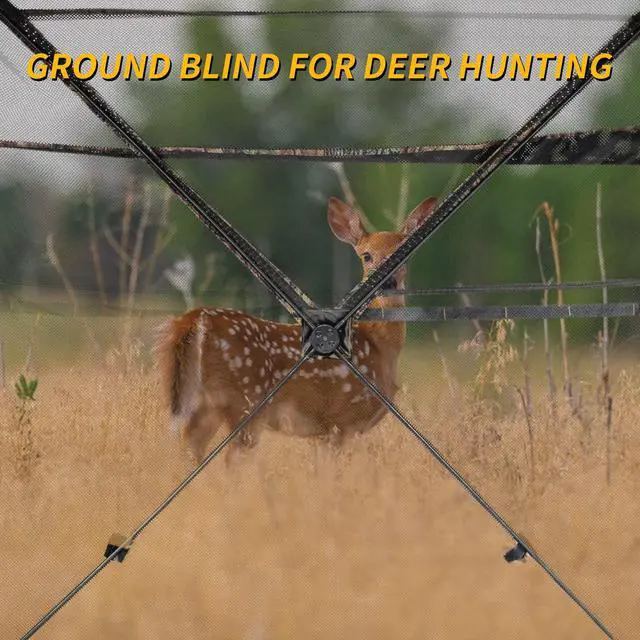 Alt view image 3 of 6 - Hunting Blind 270/360 Degree See Through Ground Blind with Carrying Bag, 2/3/4 Person Pop Up Camouflage Tent Portable Concealed Shelter
