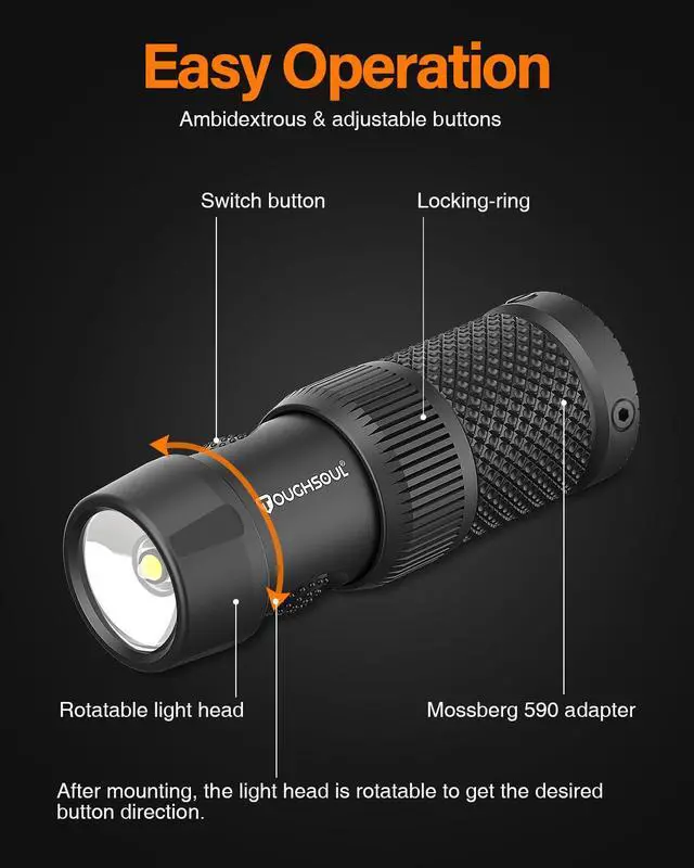 Alt view image 5 of 7 - Tactical Light Exclusive for Mossberg Model 590(Not Fit 590 Shockwave) | Tactical Flashlight 500 Lumen