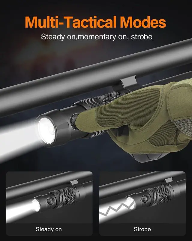 Alt view image 3 of 7 - Tactical Mag Tube Cap Flashlight for Winchester 12 Gauge | Strobe Function,500 Lumen Max