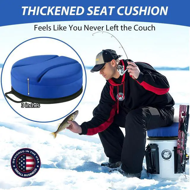 Alt view image 3 of 7 - 5 Gallon Bucket Seat with 3" Thick Seat Foam Cushion, 360°Swivel Bucket Lid Seat, Waterproof & Silent Bucket Seats for Dove Duck Hunting, Ice Fishing, Baseball, Camping