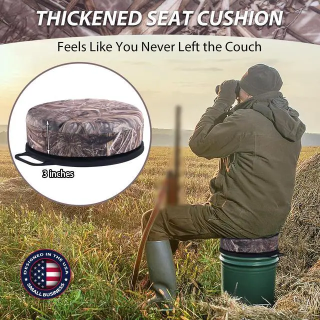 Alt view image 3 of 7 - 5 Gallon Bucket Seat with 3" Thick Seat Foam Cushion, 360°Swivel Bucket Lid Seat, Waterproof & Silent Bucket Seats for Dove Duck Hunting, Ice Fishing, Baseball, Camping