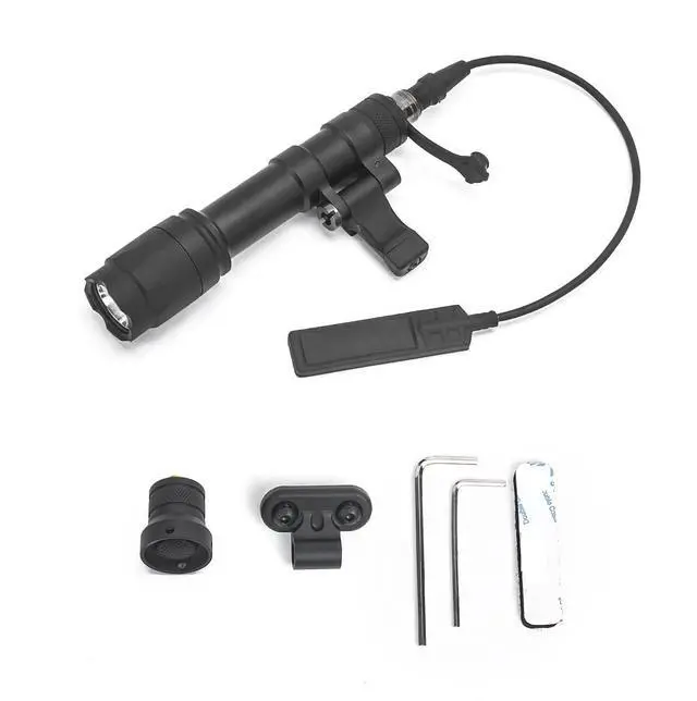 Main image of M600C 800 Lumens Tactical Flashlight, 2 Rotating Base, 2 Switches | 100 min, Replaceable Mounts for 20mm Picatinny & Mlok/Keymod Rail, with Remote Pressure & Push Button Switch