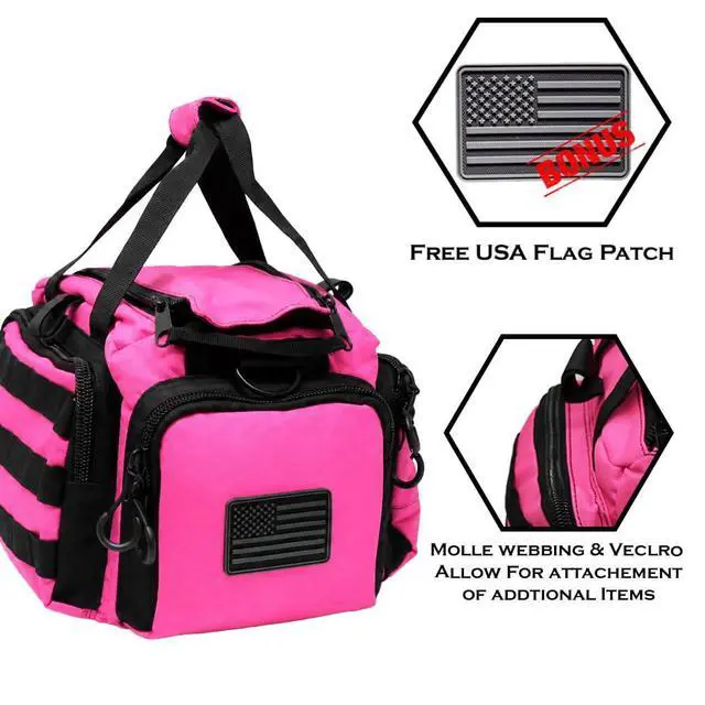 Alt view image 2 of 6 - Exos Tactical Range Bag - Medium Size Range Bag for Shooting - Gun Case for Handguns, Ammo Storage, Tactical Backpack, Molle Webbing, Free Subdued USA Patch, Designed in the USA