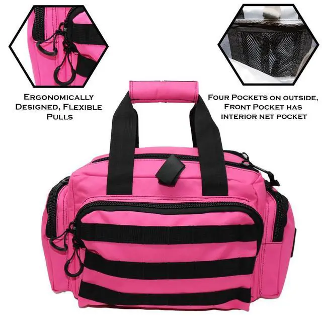 Alt view image 3 of 6 - Exos Tactical Range Bag - Medium Size Range Bag for Shooting - Gun Case for Handguns, Ammo Storage, Tactical Backpack, Molle Webbing, Free Subdued USA Patch, Designed in the USA