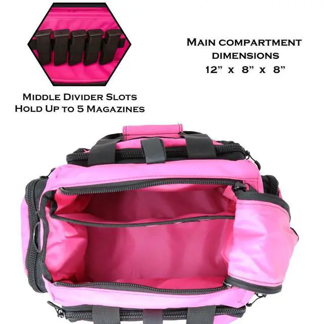 Alt view image 4 of 6 - Exos Tactical Range Bag - Medium Size Range Bag for Shooting - Gun Case for Handguns, Ammo Storage, Tactical Backpack, Molle Webbing, Free Subdued USA Patch, Designed in the USA