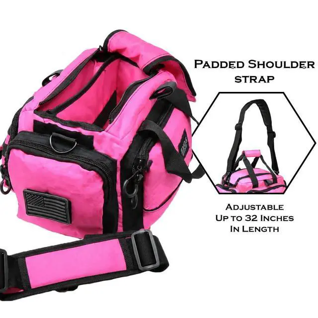 Alt view image 5 of 6 - Exos Tactical Range Bag - Medium Size Range Bag for Shooting - Gun Case for Handguns, Ammo Storage, Tactical Backpack, Molle Webbing, Free Subdued USA Patch, Designed in the USA