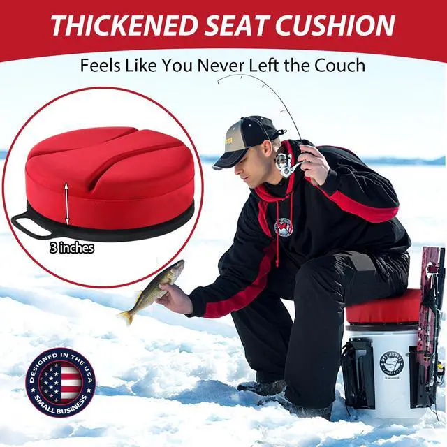 Alt view image 3 of 7 - 5 Gallon Bucket Seat with 3" Thick Seat Foam Cushion, 360°Swivel Bucket Lid Seat, Waterproof & Silent Bucket Seats for Dove Duck Hunting, Ice Fishing, Baseball, Camping