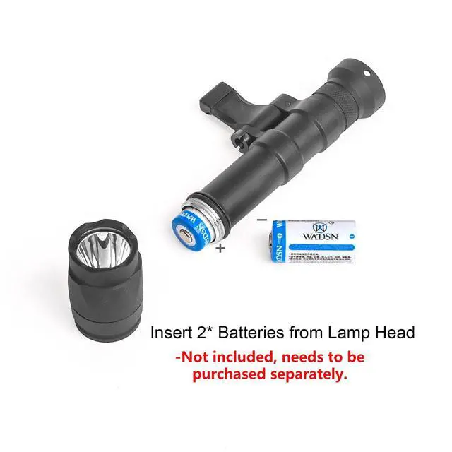 Alt view image 2 of 7 - M600C 800 Lumens Tactical Flashlight, 2 Rotating Base, 2 Switches | 100 min, Replaceable Mounts for 20mm Picatinny & Mlok/Keymod Rail, with Remote Pressure & Push Button Switch
