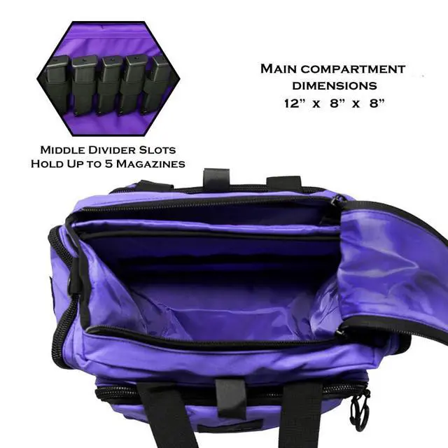 Alt view image 2 of 7 - Exos Tactical Range Bag - Medium Size Range Bag for Shooting - Gun Case for Handguns, Ammo Storage, Tactical Backpack, Molle Webbing, Free Subdued USA Patch, Designed in the USA
