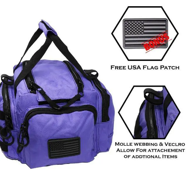Alt view image 4 of 7 - Exos Tactical Range Bag - Medium Size Range Bag for Shooting - Gun Case for Handguns, Ammo Storage, Tactical Backpack, Molle Webbing, Free Subdued USA Patch, Designed in the USA