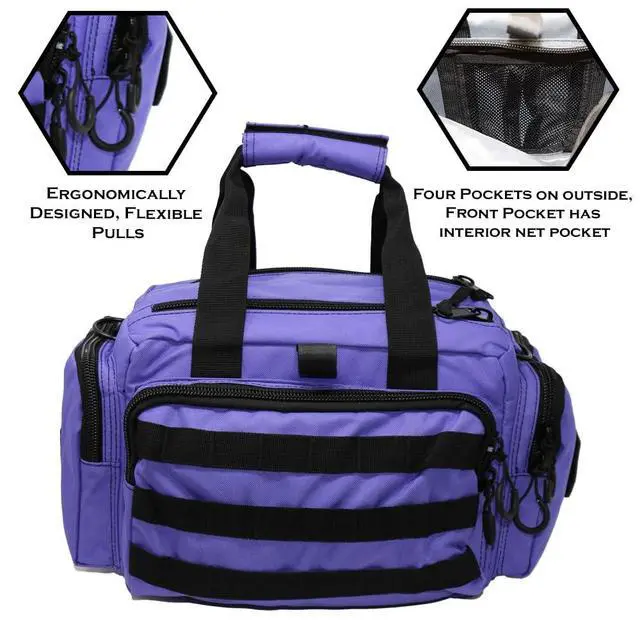 Alt view image 5 of 7 - Exos Tactical Range Bag - Medium Size Range Bag for Shooting - Gun Case for Handguns, Ammo Storage, Tactical Backpack, Molle Webbing, Free Subdued USA Patch, Designed in the USA