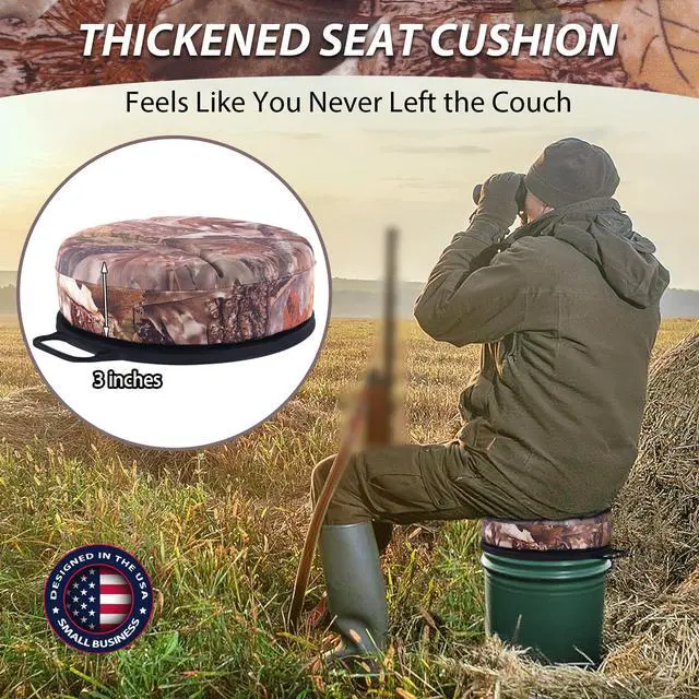 Alt view image 3 of 7 - 5 Gallon Bucket Seat with 3" Thick Seat Foam Cushion, 360°Swivel Bucket Lid Seat, Waterproof & Silent Bucket Seats for Dove Duck Hunting, Ice Fishing, Baseball, Camping