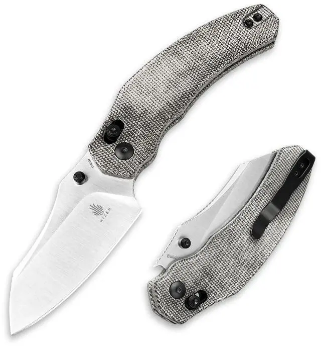 Main image of Bulldog Folding Pocket Knife, 3" Sheepsfoot Blade Folding Knife, 154CM Steel Micarta Handle Pocket Knife, Small EDC Knife for Outdoor Indoor Camping Hunting Fishing Survival V3672C2