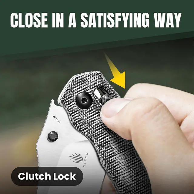 Alt view image 5 of 7 - Bulldog Folding Pocket Knife, 3" Sheepsfoot Blade Folding Knife, 154CM Steel Micarta Handle Pocket Knife, Small EDC Knife for Outdoor Indoor Camping Hunting Fishing Survival V3672C2