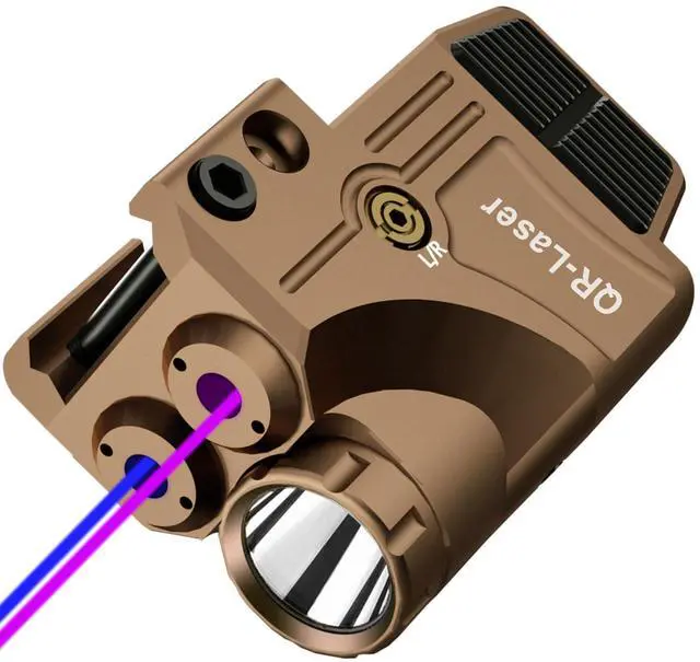Main image of 3 in 1 Purple Blue Laser Light Combo, 800 Lumens Tactical Flashlight Laser Sight, Built-in USB Rechargeable Battery, Adjustable Compact Tactical LED Light Laser Beams for Handguns with a Rail
