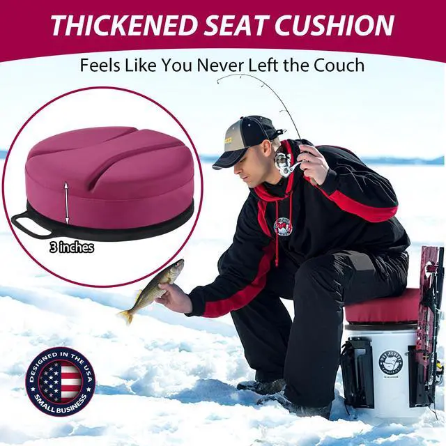 Alt view image 3 of 7 - 5 Gallon Bucket Seat with 3" Thick Seat Foam Cushion, 360°Swivel Bucket Lid Seat, Waterproof & Silent Bucket Seats for Dove Duck Hunting, Ice Fishing, Baseball, Camping